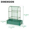 2-in-1 Raised Garden Bed with Trellis - 59" Tall Arch Planter Box for Climbing Plants, Outdoor Galvanized Metal Gardening Bed for Vegetables, Fruits