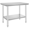 Stainless Steel Workbench 24x36x32 Inch Commercial Food Prep Workbench Heavy Duty Prep Workbench Metal Workbench with Adjustable Feet Suitable for Res