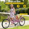 Tricycle Adult 24'' Wheels Adult Tricycle 7-Speed 3 Wheel Bikes For Adults Three Wheel Bike For Adults Adult Trike Adult Folding Tricycle Foldable Adu