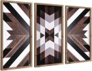 Set of 3 Aztec Wall Decor, 20.9"x 9.8" Wood Western Wall Art, Native American Tribal Southwestern Modern Boho Southwest