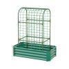 2-in-1 Raised Garden Bed with Trellis - 59" Tall Arch Planter Box for Climbing Plants, Outdoor Galvanized Metal Gardening Bed for Vegetables, Fruits