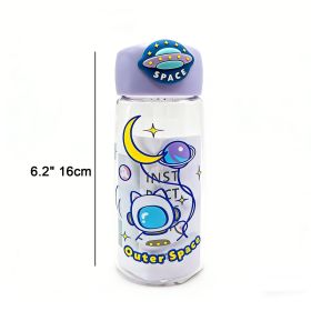 Astronaut Cat Plastic Bottle 400ml-Purple (Option: 6926398660098)