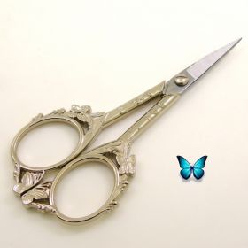 Butterfly Cut Retro Cut Cute Shape Tailor Scissors Yarn Embroidery Thread Head Household Scissors (Option: Silver)